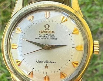 Omega Constellation Chronometer Pan Pie Gold Capped Automatic 34mm Wristwatch