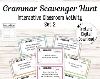 Grammar Scavenger Hunt Set 2 - Fun Classroom Activity