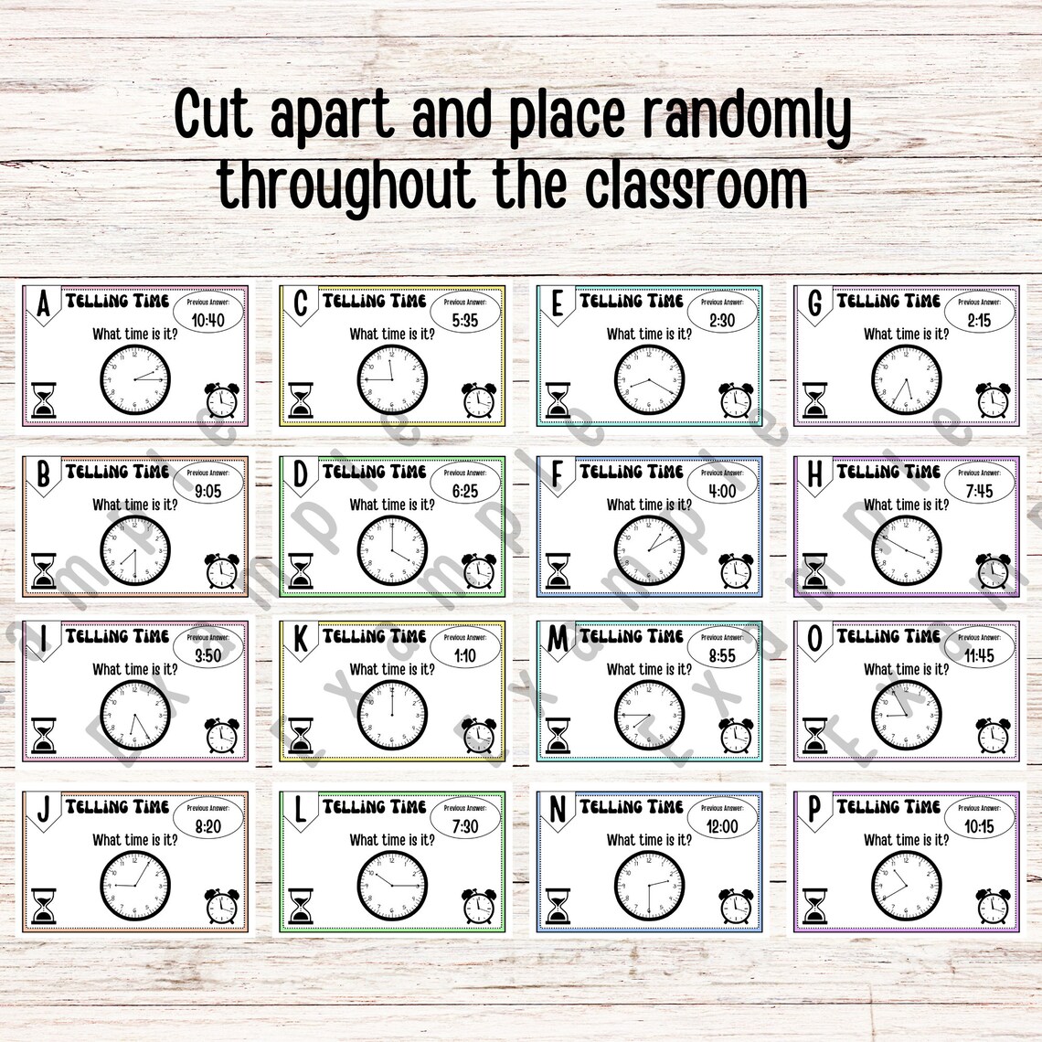 Telling Time Scavenger Hunt - Fun Classroom Activity - Etsy