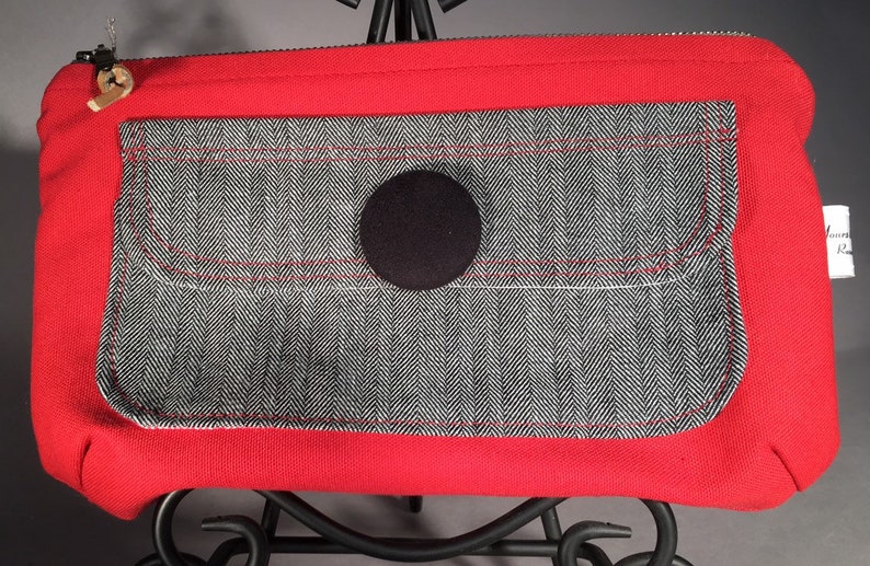 Zippered Pouch with Eyeglass Pocket