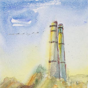 Mooslande-Kraftwerk (Mini Kunstdruck)