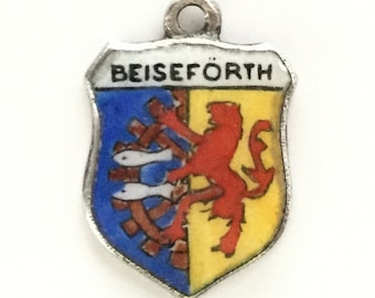 Beiseforth Netherlands - Enamel Souvenir Travel Shield Bracelet Charm - 800 Silver