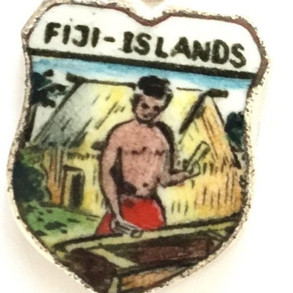 Fiji Islands - Vintage Enamel Souvenir Travel Shie