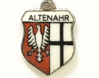 Altenahr Germany - Enamel Souvenir Travel Shield Bracelet Charm - 800 Silver