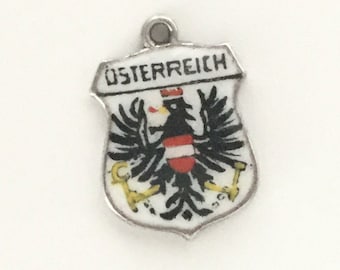 Österreich (Österreich) - Emaille Souvenir Reise Schild Armband Charm - 800 Silber