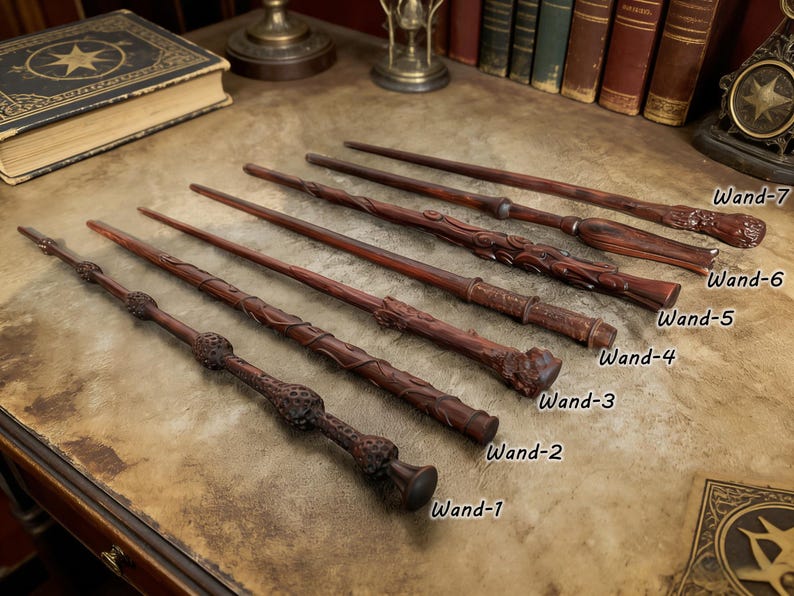 UPGRADED!! Rosewood Magic Wand, Handmade Natural Crystal Wand, Crystal Wooden Magic Scepter, Witch Wand, Wizard Staff, Custom Birthday Gifts image 4