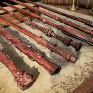 UPGRADED!! Rosewood Magic Wand, Handmade Natural Crystal Wand, Crystal Wooden Magic Scepter, Witch Wand, Wizard Staff, Custom Birthday Gifts image 2