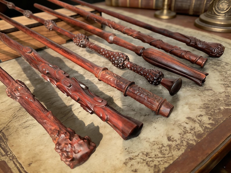 UPGRADED!! Rosewood Magic Wand, Handmade Natural Crystal Wand, Crystal Wooden Magic Scepter, Witch Wand, Wizard Staff, Custom Birthday Gifts image 2
