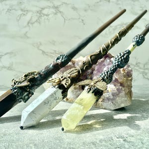 Custom Magic Wand, Handmade Crystal Wands, Natural Crystal Magic Scepter, Witch Wand, Wizard Staff, Personalized Crystal Gifts for Kids