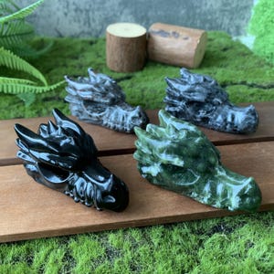 3&quot; Natural Crystal Dragon Head Figurine, Handcrafted Crystal Dragon Sculpture, Home Decor, Tabletop Ornaments, Decorative Crystal Gifts