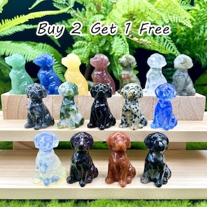 Buy 2 Get 1 Free!! Crystal Dog Figurine, Handcrafted Puppy Sculptures, Crystal Gifts for Pet Lovers, Crystal Animal Memory Ornaments