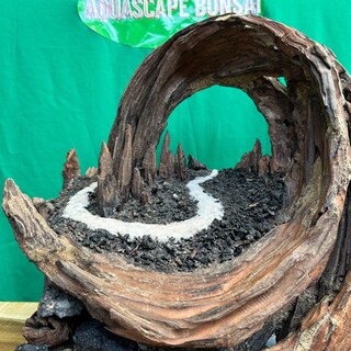 Relaxdays Decorazione Per Acquario, Aspetto Naturale, Decorativo, Nascondiglio, Scogliera, Accessori,8,5x17cm,Nero-Verde