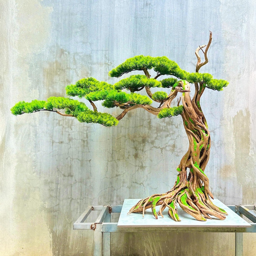 屋内用のリアルな人工盆栽、流木、ミニチュア日本の木、フェイクツリー