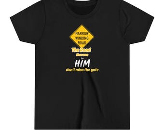 Christliche Glaube Botschaft Jugend Kurzarm T-Shirt - Inspirierende Religiöses Kleid, Belle + Canvas 3001Y, Christliche Kleidung, Kinder Grafik