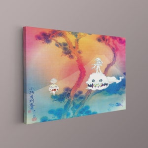 Kids See Ghosts Leinwand Poster, Kids See Ghosts Album Cover Poster Druck, Musikliebhaber Fan Geschenk, Hauswanddekor