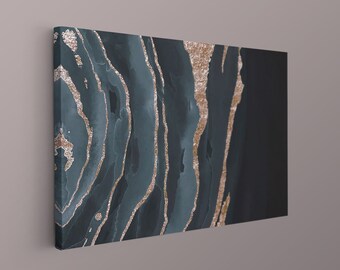 Abstract Black and Gold Canvas,Black and Gold and Gray Painting ,Minimalist Abstract Painting, Abstract Painting, Large Wall Canvas