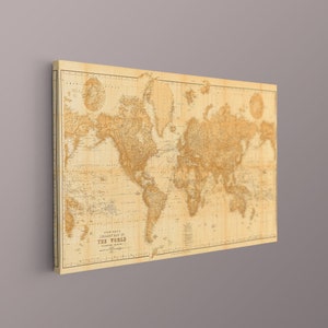 Schöne Weltkarte Leinwand, Vintage Atlas Mercator-Projektion 1898, Vintage Poster Wand Kunst Druck, Vintage Weltkarte, große Landkarte-Dekor