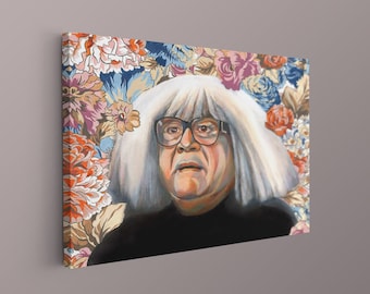 Frank Poster Canvas, Danny DeVito Floral Art, Art Print, It's Always Sunny In Philadelphia, Floral Painting, Ango Gobloggian, Funny Art