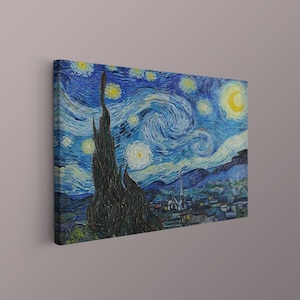 Starry Night Canvas by Vincent Van Gogh, Printable Famous Art Prints,Van Gogh Print, Vintage Painting Wall Decor, Fine Art, Van Gogh Art