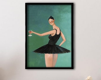 Framed Ballerina Kanye West, Runaway Beautiful Dark Twisted Fantasy Ballerina Fine Art Print, Home Decor, Album Print, Ballerina Wall Decor
