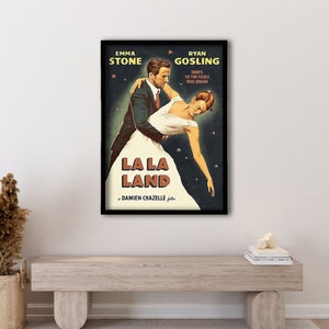 Pôster emoldurado de La La Land, impressão de La La Land, pôster de La La Land, decoração de La La Land, arte de parede de La La Land, presente de La La Land, pôster de filme de romance