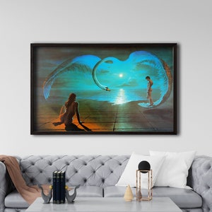 Inramad kanvas med vingar av kärlek, Stephen Pearson Fine Art Print, giclée-gallerykvalitet, papper eller kanvas, fantasiväggkonst, kärleksväggdekor