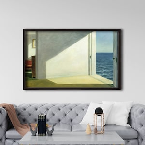 Habitaciones enmarcadas junto al mar (1951) Lienzo, Impresión de Edward Hopper, Arte de pared de Edward Hopper, Impresión de lienzo de reproducción de exposición de Edward Hopper