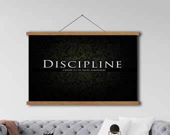 Framed DISCIPLINE Quote Canvas Poster, Definition Wall Art Entrepreneur Motivational Office Decor,Modern Canvas Print Sign, A Gift Idea