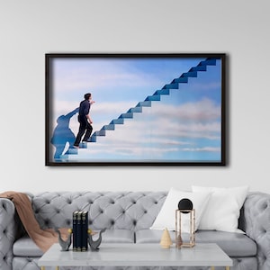 Framed The Truman Show Canvas Poster - Jim Carrey Poter Print, Truman Burbank Print - 90&#39;s, Surreal, Fantasy, Abstract, Home Wall Art