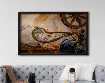 Framed Melting Watch by Salvador Dalí – Stunning Surrealist Canvas Art for Unique and Artistic Home Decor, Salvador Dali Figueres, Dali Time