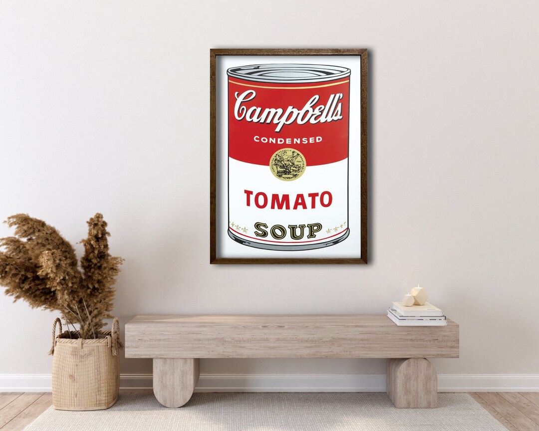 Framed Tomato Soup Pop Art Canvas Poster, Andy Warhol Tomato Soup Print ...