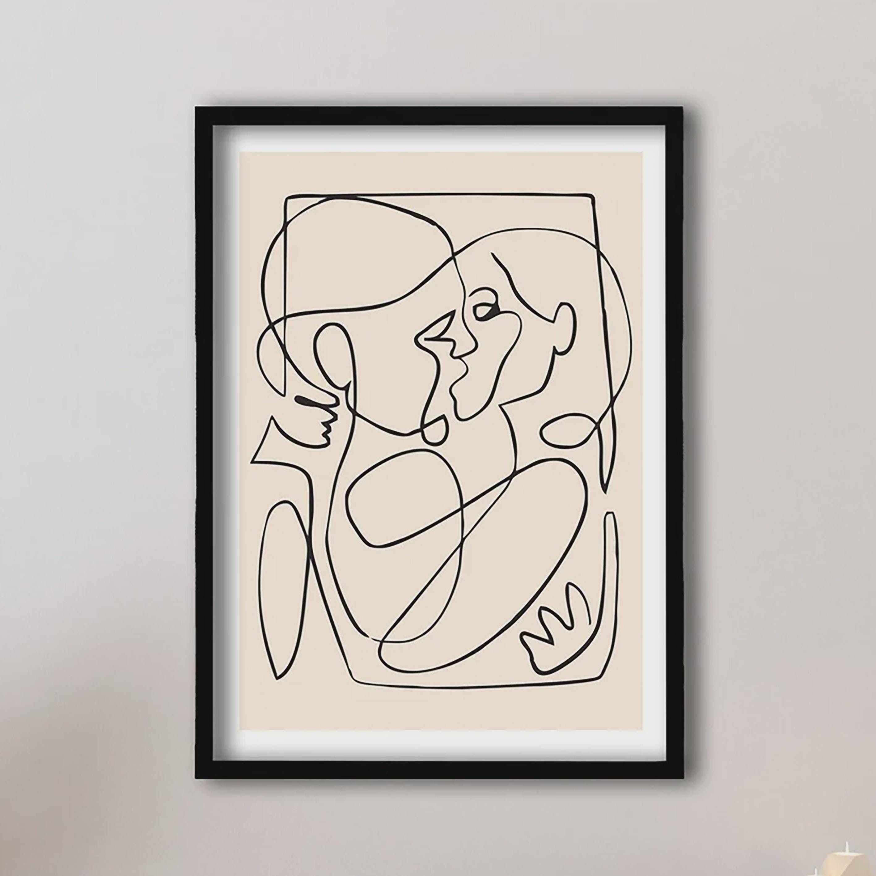 Picasso Line Art Framed - Etsy