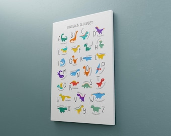 Dino Alphabet Poster for Kids | Dino ABC Wall Art | Educational Nursery Print | Fun Dino Chart for Toddler Room | Classroom Decor