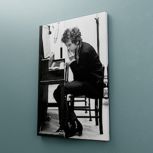 Bob Dylan Canvas Poster, Bob Dylan Lyrics, Blowin&#39; in the Wind 1960s 1970s Music Print, American Folk Music, Bob Dylan Fan Gift