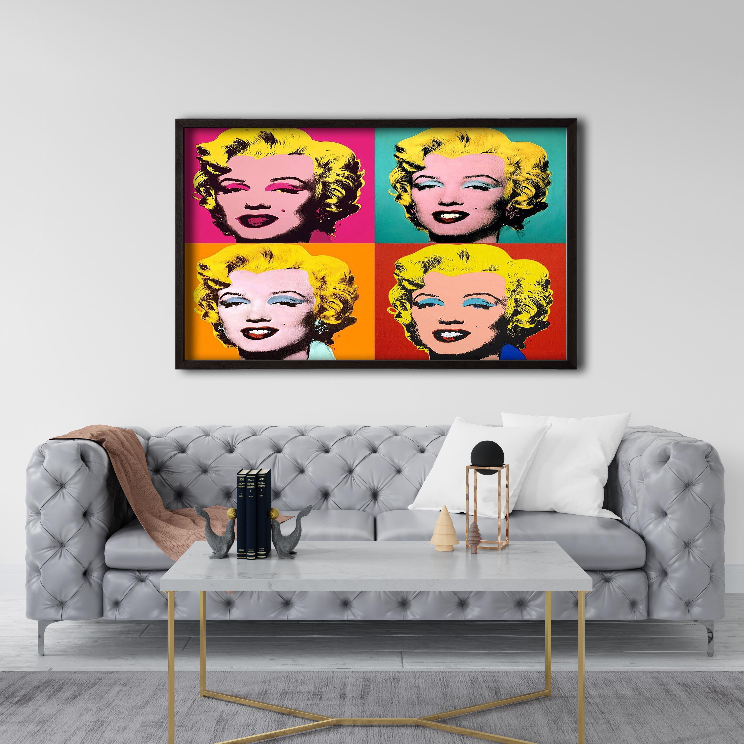 Marilyn Monroe Pop Art Canvas, Andy Warhol Style Colorful Wall Art ...