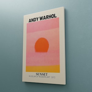 Andy Warhols solnedgång Canvastavla, Andy Warhol-affisch, Museumsaffisch, Utställningsväggkonst, Popkonst-tryck, Trendig poster, Galleriväggkonst,