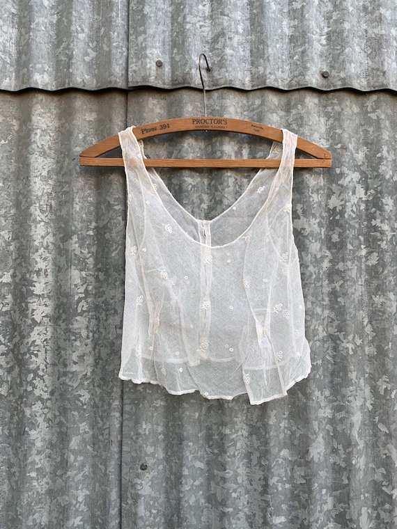 Vintage Edwardian Tulle Lace Camisole Cover