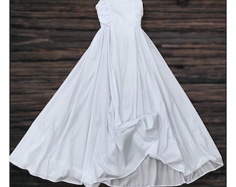 Rare Vintage Laura Ashley White Cotton Dress Set: Cottage Core Bridal (Size 8/UK 10)