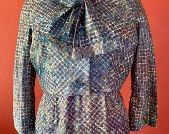 Vintage Late 50’s/Early 60’s Handmade Multicolored Snakeskin Pencil Sheath Dress & Jacket Set/ 50’s Wiggle Dress/ Pin Up Girl/ Size Medium