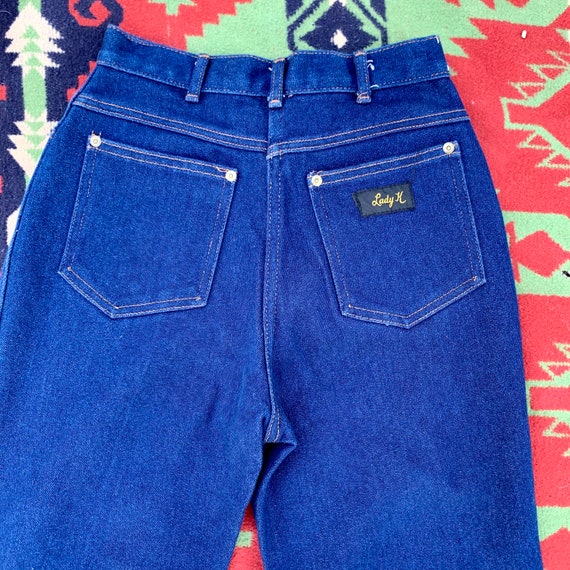 Vintage 1970’s Lady K Dark Wash Denim Jeans / 70’… - image 9
