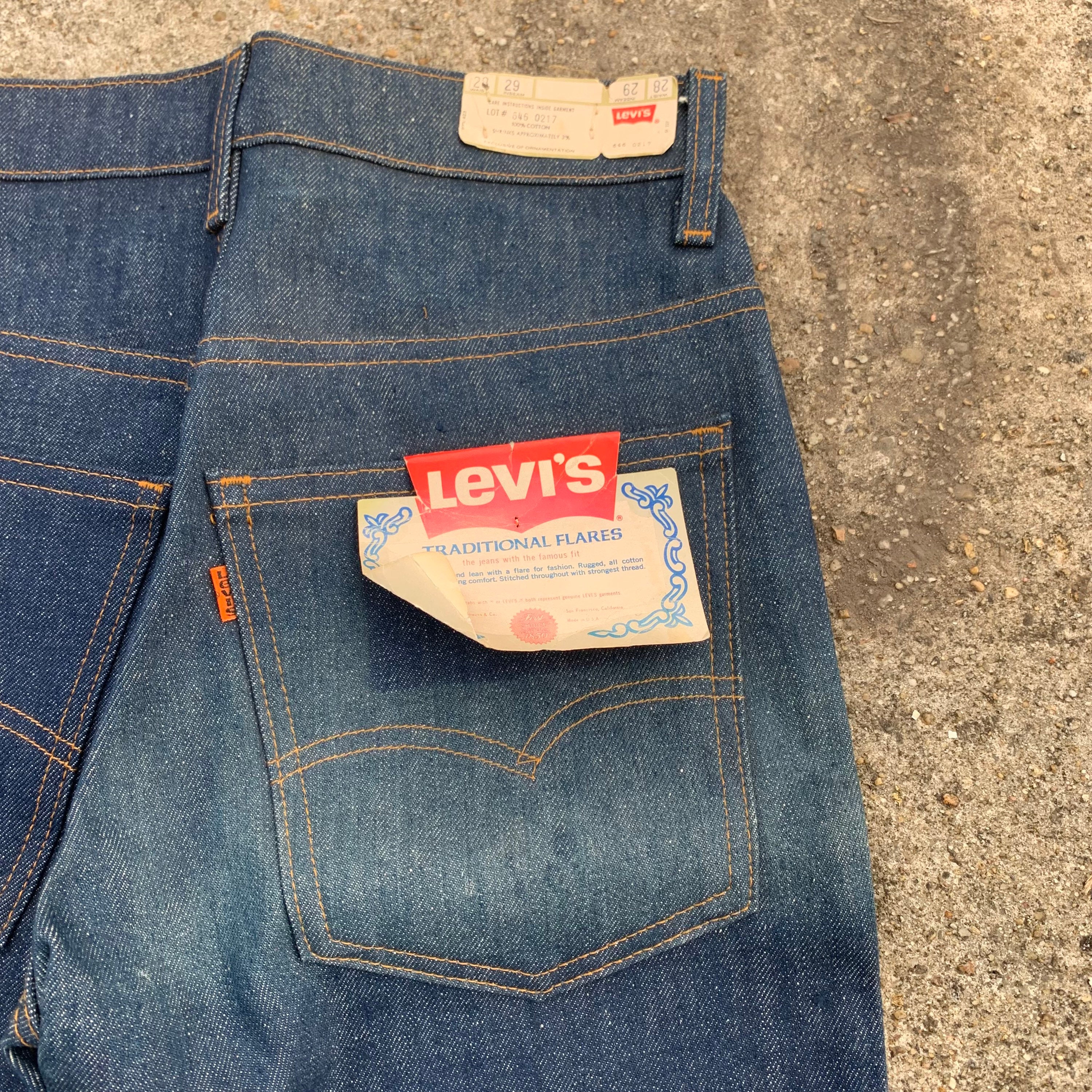 Vintage 70s Levi's 646 Orange Tab Flare Jeans - Deadstock NWT