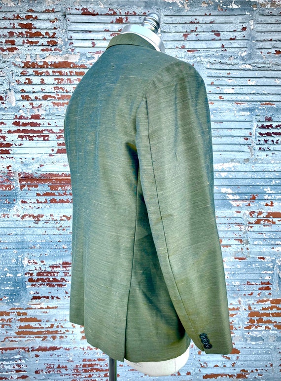 60s Green Sharkskin Jacket 40/ Vintage 1960’s Men… - image 6