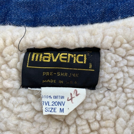 Vintage 1970’s Maverick Denim & Shearling Vest / … - image 2