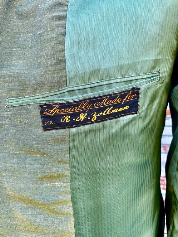 60s Green Sharkskin Jacket 40/ Vintage 1960’s Men… - image 9