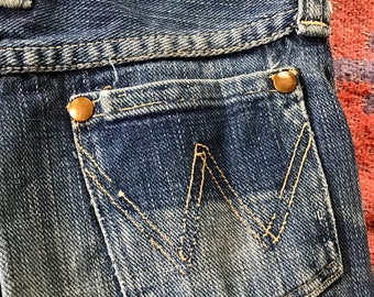 Vintage 50s Wrangler Blue Bell Selvedge Denim Jeans - Size 5