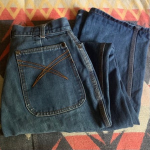 Vintage 1970’s Foxmoor High-Rise Straight Leg 100% Cotton Denim Jeans/ Vintage Size 13/ 70’s Jeans/ Great  Vintage Condition
