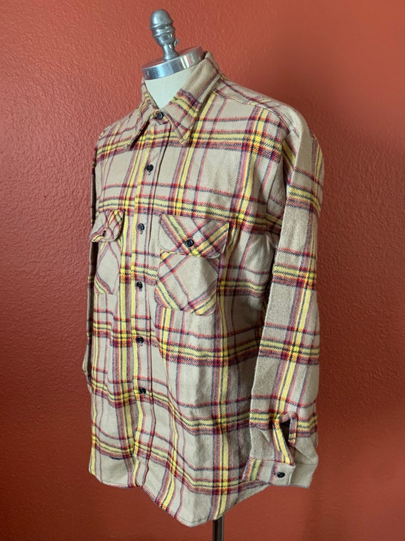 Vintage 70s Five Brothers Cotton Flannel XL /vintage Flannel Shirt 
