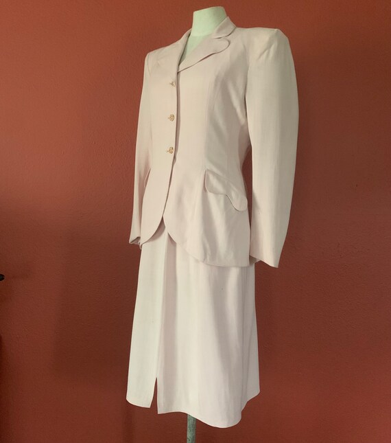 Vintage 1940’s Pale Pink Ultra-Light Gabardine Wo… - image 1