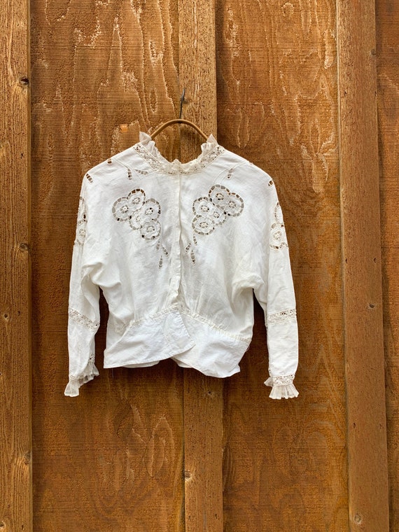 Vintage Late 1800’s French Linen Victorian Blouse… - image 9