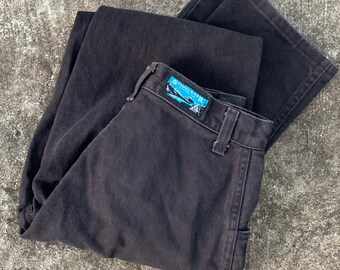 Vintage 80s Stoney River Black Denim Jeans: Slim Fit, Size 3/4x34